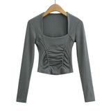 Women T-Shirt Long-Sleeved T-shirt Women's Autumn Slimming Top