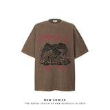 American vintage street T-shirt retro men's summer loose half sleeve