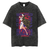 Large Washed Retro Street Men's and Women's Hip-hop Anime