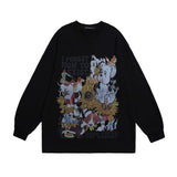 Men Long Sleeve Shirt Printed Long Sleeve Bottoming T-shirt Men and Women Retro