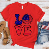 Women's Independence Day T Shirt round Neck Short Sleeve T-shirt Women's Top