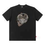 Men T Shirt Printed Short-Sleeved T-shirt Men's Fashion Brand Street round Neck Loose