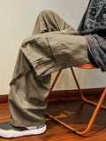 Men Sweatpants Overalls Men's Straight Wide-Leg Pants