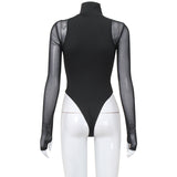 Women Jumpsuit Women's Long Sleeve Mesh Stitching Jumpsuit