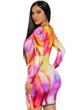 Women Dresses Women's Autumn Fashion Printed Long Sleeve Dress