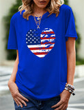 Women's Independence Day T Shirt Pattern Printed Short-Sleeved T-shirt
