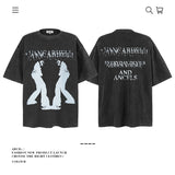 American vintage street T-shirt retro men's loose top