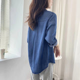 Women T-shirt Denim Shirt Spring/Summer Loose Top Coat