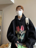 Men Hoodie Vintage Tulip Sweater Men's Spring and Autumn Hooded Couple Jacket