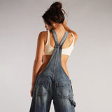Women Cargo Pants Denim Suspender Pants Women's Loose Casual