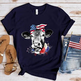 Women's Independence Day T Shirt round Neck Short Sleeve T-shirt Women's Top