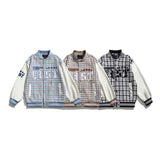 Unisex Jacket Autumn Tricolor Plaid Embroidered Jacket Women's Clothing