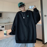 Men Hoodie round Neck Sweater Men's Spring and Autumn Loose Trendy Hip Hop Jacket