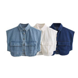 Women T-shirt Autumn Denim Shirt Short Vest