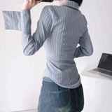 Women T-Shirt Shirt Curved Cardigan Long Sleeve Top