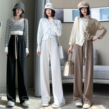 Palazzo Pants Women's Cotton Velvet Wide-Leg Pants Autumn and Winter Loose Lazy Casual