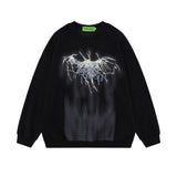 Men Hoodie Abstract Pattern round Neck Sweater Men's Autumn and Winter Graffiti Inkjet Printing Loose Pullover
