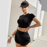 Women Co-Ord Set Spring/Summer Solid Color Design Sports Suit Yoga Clothes