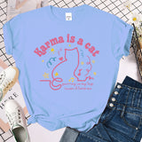 Karma Is A Cat T Shirt Midnights Retro T-Shirt