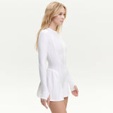 Women Co-Ord Set Zipper Tight Skirt Jumpsuit Long Sleeve Sports