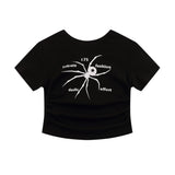 Women T-shirt Printed Short T-shirt Crew Neck Short Sleeve T-shirt Casual