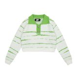 Women Sweater Polo Short Sweater Women's Autumn Leisure Long Sleeve Sweater