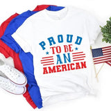 Women's Independence Day T Shirt Printed Pattern round Neck Short Sleeve T-shirt Women's Top