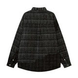 Men Long Sleeved T Shirt Plaid Long Sleeve Shirt Coat Men's Loose Punk Shirt