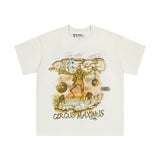 Travis Scott T-Shirt Travis Scott Utopia Tour Skull Soldier Casual Print Loose Short Sleeve