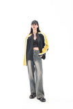 Unisex Jacket Fall Color-Blocking Zip Jacket Women's