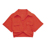 Women T-Shirt Spring Linen Short Shirt