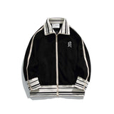 Unisex Jacket Autumn Retro Contrast Color Coat Women's Clothing