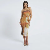 Women's Desses Summer Women's Retro Printed Sexy Sheath Dress