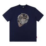 Men T Shirt Printed Short-Sleeved T-shirt Men's Fashion Brand Street round Neck Loose