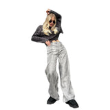 Women Cargo Pants Jeans for Women Autumn Distressed Stitching