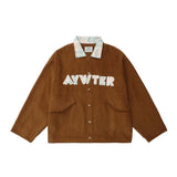 Unisex Jacket Autumn Corduroy Patch Jacket Women's Clothing