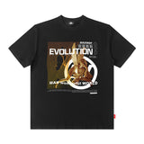 Men T Shirt Gothic Printed round Neck T-shirt Men and Women High Street Couple