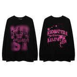 Men Long Sleeve Shirt Dark Series Graffiti Printing Upper Clothes Long Sleeves T-shirt Men and Women