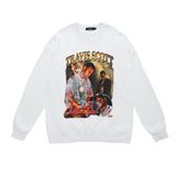 Men Long Sleeve Shirt Vintage Floral Print Long Sleeves T-shirt Men Loose Bottoming Top