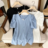 Women T-Shirt T-shirt Women's Short Sleeve Summer White T-shirt Loose