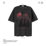 American vintage street T-shirt pure cotton retro men's and women's summer loose
