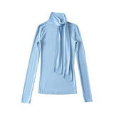 Women T-Shirt Tight Turtleneck Long Sleeve T-shirt Women's Bottoming Shirt