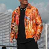 Men Jack Printed Coat Men's Spring and Autumn Wear Jacket Top