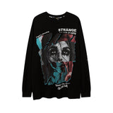 Men Long Sleeve Shirt Portrait Graffiti Printing Long Sleeve T-shirt Men's Loose