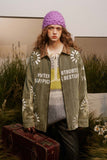 Unisex Jacket Autumn Water Ripple Washed Coat Women's Clothing