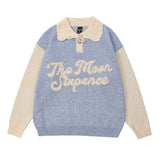 Women Sweater Color Matching Letters Sweater Women's Loose Autumn Sweater