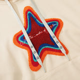 Men Hoodie Flocking Embroidery Five-Pointed Star Hooded Loose Sweater
