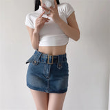 Women Skirt Denim Skirt Women's Bag Hip Shorts Summer Loose