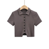 Women Skirt Women's Summer Polo Collar Short Sleeve Top and Skirt