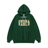 Men Hoodie Letter Embroidered Hoodie Oversize Street Trend Loose Casual Long Sleeves Pullover Hoodie